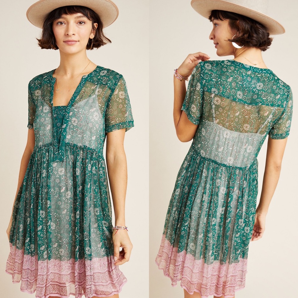 HTF Anthropologie Adrian Sheer Tunic Dress - Picture 1 of 9